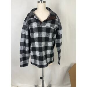 John Wayne Buffalo Plaid Medium Classic Cowboy Country‎ Cozy Pullover Button Up